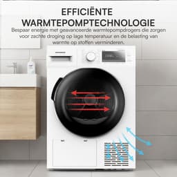Heinner HHPD-M8G3A++ Wasdroger - Warmtepompdroger 8 Kg – 14 Droogprogramma’s – LED Display – Anti-Kreuk – Uitgestelde Start – Kinderslot – Wit – 5 Jaar Garantie — thumbnail 9