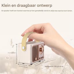 Ynkkvre - Retro bluetooth speaker - vintage decor - draagbare draadloze bluetooth speaker -Wit — thumbnail 3