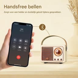 Ynkkvre - Retro bluetooth speaker - vintage decor - draagbare draadloze bluetooth speaker -Wit — thumbnail 8