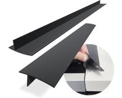 Afdichtstrip voor kookplaten - Siliconen afdichtingsstrip - Vulstrip voor kieren - Dicht kieren af tussen keukenbladen, apparaten, fornuizen, ovens, wasmachines en drogers - Set van 2 stuks (Zwart)