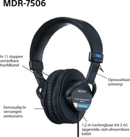 Sony MDR-7506 - Studio koptelefoon met gesloten achterkant - Zwart — thumbnail 4