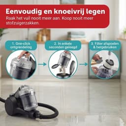 Tomado TVC2001B - Stofzuiger zonder stofzak - 2 liter - Zakloos - HEPA 12 filter - Lichtgewicht - Zwart — thumbnail 5
