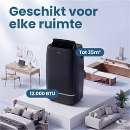 Auronic Mobiele Airco - 12.000 BTU - 4-in-1 - Airconditioning met 2 Raamafdichtingskits - Ventilator - Ontvochtiger - Tot 35m² - Zwart — thumbnail 4
