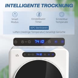 HOMCOM Laundry Dryer Edelstahl, ABS 49L x 43B x 61H cm Weiß — thumbnail 6