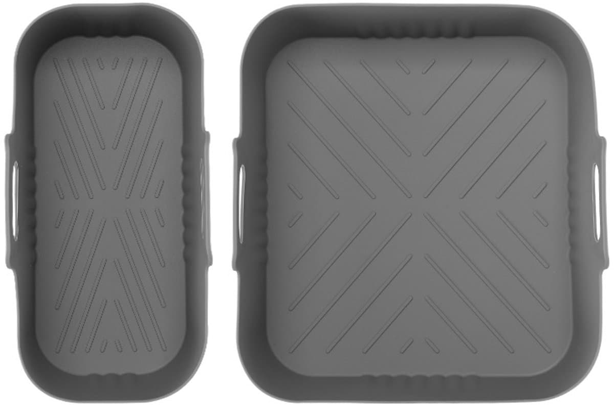 2 stuks Bakplaat - siliconen airfryer-inzetstukken - geschikt voor Philips 3000 series NA350/00 Airfryer - BPA-vrije airfryer-accessoires - vaatwasmachinebestendige inzetstukken - grijs — afbeelding 1