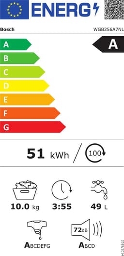 Bosch WGB256A7NL - Wasmachine - Automatisch doseren - Energielabel A — thumbnail 2
