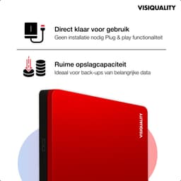 VisiQuality High-Speed Externe Harde Schijf 1 TB - Draagbare Harde Schijf USB 3.0 - Voor Windows & Mac - Xbox & PS4 games - Compact - Met handleiding - Rood — thumbnail 7