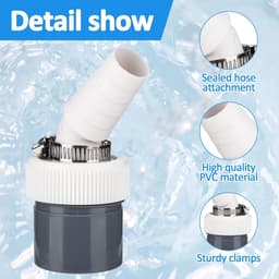 2 stuks wasmachine-afvoeradapter, ingang Ø 18-24 mm en buis Ø 40 mm, voor aansluiting vaatwasser, wasmachine afvoerslang — thumbnail 2