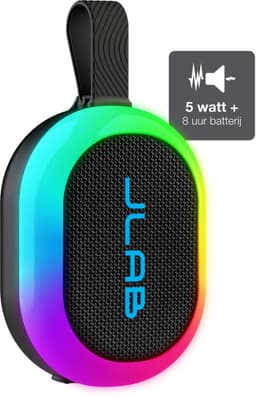 JLab Pop Mini Bluetooth Speaker Draadloos - Draagbare Muziekbox - 8 uur Batterijduur - 5 Watt - IPX6 Waterproof - Multipairing - Instelbare Party Lights - App Equalizer - Zwart — thumbnail 1