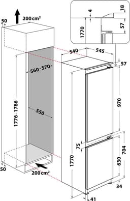 Whirlpool ART 65011 koel-vriescombinatie Ingebouwd l F Wit — thumbnail 7
