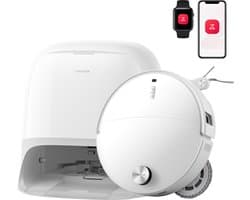 Roborock Qrevo Curv 2 Pro-Robotstofzuiger Met Dweilfunctie-25.000 Pa-7,98 cm Ultraslank Ontwerp-Dweilen met warm water-Reactieve AI-Obstakelherkenning-100℃ Heetwaterwas-Zelfreinigend-Automatische droging-Slimme spraakassistent