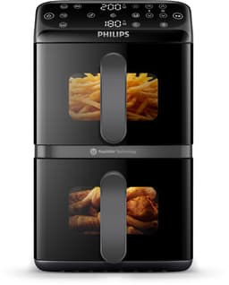 Philips 4000 Series Dual-Stacked Dubbele Airfryer – NA460/00 - 2 Lades (Sync) – 10 L – Tot 6 Personen – Bespaart 45% Ruimte — thumbnail 2