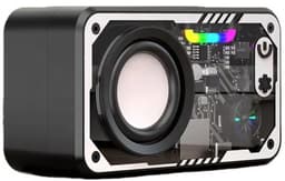 Fivesquare SteelCannon RGB Speaker – Mini Bluetooth Speaker met Transparant Industrieel Design, 5W Bass & RGB Ambient Licht Zwart — thumbnail 2