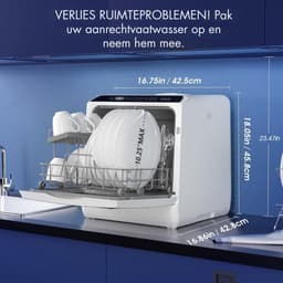 AMA® Mini Vaatwasser - Vaatwasser - Tafelvaatwasser - 42.5x42.8x45.8cm - 5 Liter — thumbnail 8