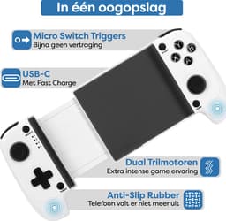 Draadloze Telefoon Controller geschikt voor Nintendo Switch, iPhone, Android, Cloud Streaming (PS5, Xbox Game Pass) - Bluetooth BackBone Draadloos - Turbo + Macro Knoppen - Accessoires — thumbnail 7