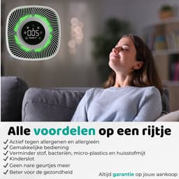Modito luchtreiniger - Air Purifier met APP - 4-in-1 filtersysteem - Ionisatie - HEPA 13 filter + koolstoffilter - Verminderd huisstofmijt, hooikoorts, allergie & stof - Wit - 210 m³/u — thumbnail 2