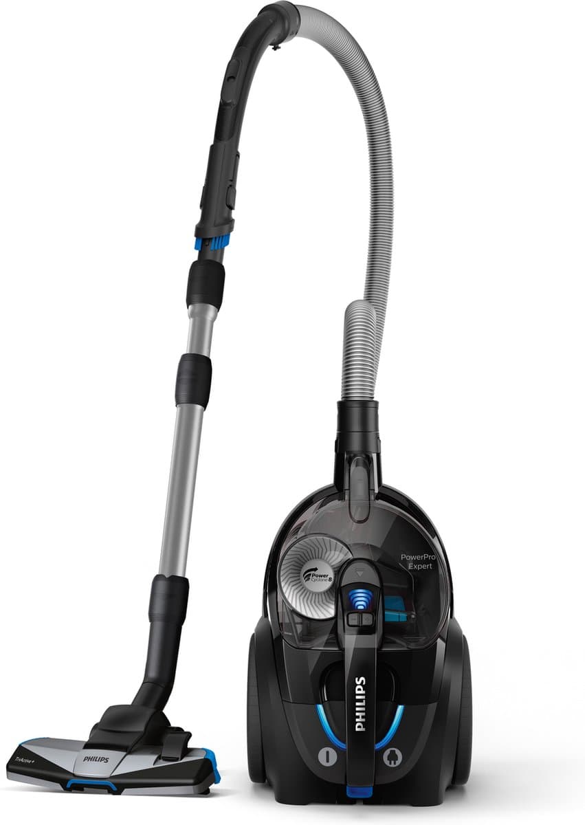 Philips Stofzuiger zonder Zak FC9741/09 - Alle Vloertypen - Sterke Zuigkracht - Met HEPA 13 Allergiefilter - Lang Snoer - Incl 4 Extra Mondstukken - Zwart — afbeelding 1
