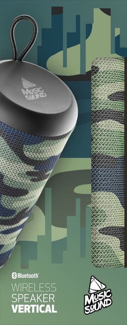 Music Sound Verticale Bluetooth Speaker 5.0 - Cilindervormig - Camouflage kleuren — thumbnail 2