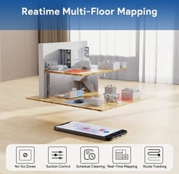 Bagotte Shellbot SL60 Robotstofzuiger met Dweilfunctie, 2-in-1 Self-charging Shellbot SL60 Robot Vacuum Cleaner, Laser Lidar Navigatie met Camera, 4000Pa Sterke Zuigkracht, 200 Mins+ Runtime, App No-go Zone, Compatibel met App,Alexa, Google Assistant — thumbnail 7