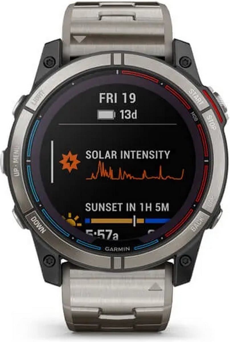 Garmin - 010-02541-61 - Smartwatch - Quatix® 7X Sapphire Solar Titan - 010-02541-61 met extra hemelsblauwe siliconen band — afbeelding 1