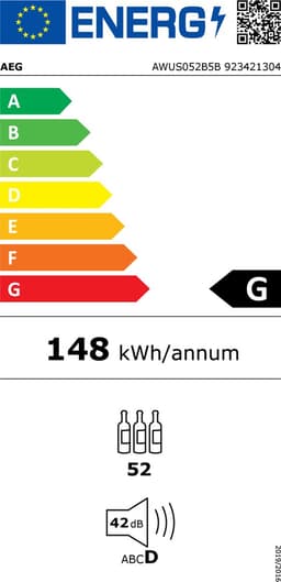 AEG AWUS052B5B wijnkoeler Ingebouwd Zwart 52 fles(sen) — thumbnail 2