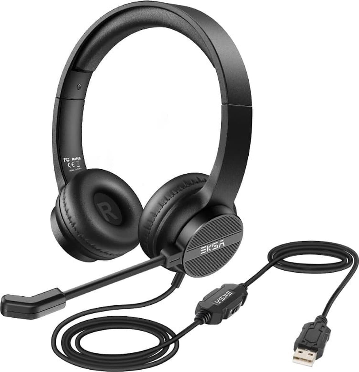 Office Headset - Koptelefoon - Hoofdtelefoon met Microfoon - USB - Licht en Comfortabel — afbeelding 1