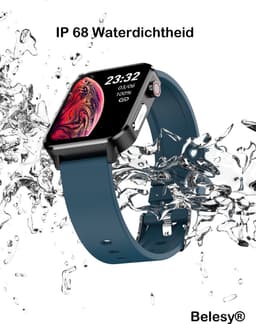 Belesy® INTELLIGENT - Smartwatch Dames - Smartwatch Heren - Horloge - 1.70 inch – kleurenscherm – Stappenteller – Calorieën - Gezondheidsindicatoren – Je eigen foto als wijzerplaat - Leer – Zwart - Moederdag — thumbnail 10