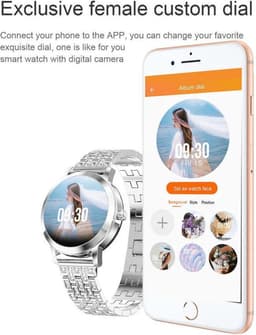 Darenci Smartwatch Me Shine Pro - Smartwatch dames - Smartwatch heren - Activity Tracker - Touchscreen - Stalen band met steentjes- Dames - Heren - Horloge - Stappenteller -Bloeddrukmeter -Verbrande calorieën -Zuurstofmeter -Roségoud -Spatwaterdicht — thumbnail 13