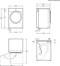 AEG T8DEN86CS Vrijstaand Voorbelading Wit 8 kg — thumbnail 8