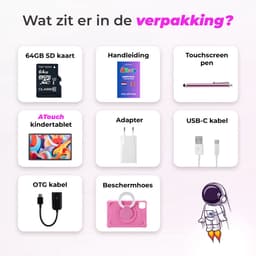 ATouch Combipakket - Kindertablet Tab 10 Plus + Kinderkoptelefoon - 64GB+64SD - Vanaf 3 jaar - Roze — thumbnail 11