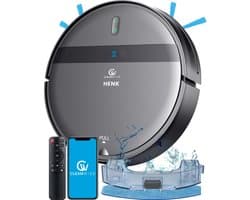 CleanWise Henk Robotstofzuiger – Nederlands Product – Voor Huisdieren – Met Dweilfunctie & Laadstation – Dweilrobot – 4500 Pa – HEPA 14 – Ultra dun 7,4 cm – App & Spraakbediening – Voor Huisdierharen, Harde Vloeren & Tapijt