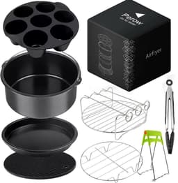 Perow Accessoires voor heteluchtfriteuse - Airfryer Accessoires - Geschikt voor XL en XXL - Complete Set - ø 20 cm — thumbnail 1