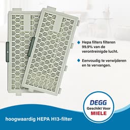 DEGG - 2X HEPA filter - Geschikt voor Miele Airclean 50 / SF-HA 50 - hoogwaardige Stofzuigeraccessoires - Vervangt Orginele Miele Filter - 2 STUKS(S) — thumbnail 4
