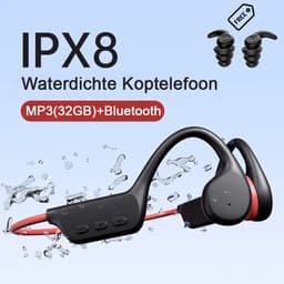 Bone Conduction Headphone - IPX8 Waterdicht - 32GB Geheugen - Open-Ear Draadloze Koptelefoon met Microfoon - Sport & Zwemmen - Gratis zwem oordoppen — thumbnail 1