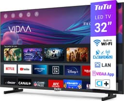 TuTu Vidaa TV - LED HD - 32 inch/82 cm - Frameless Design - Tripple Tuner DVB-T/T2/S/S2/C - HDMI x3, USB x2, CI+ - Streaming apps - In Eindhoven geassembleerd - TUV32HQ1B — thumbnail 12