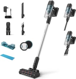 Philips Steelstofzuiger Met Dweilfunctie XC3133/01 - Draadloos - Zuigmond met LED verlichting - Zonder Zak - Handstofzuiger - Alle Vloertypen - Matzwart — thumbnail 18