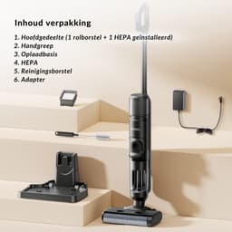 Horniture - LARESAR M3 Steelstofzuiger Draadloos - Nat-Droog Elektrische Dweil met Zelfreiniging - Edge Cleaning - HEPA Filter - 3 Slimme Modus Instellingen - Voor Alle Vloertypes — thumbnail 9