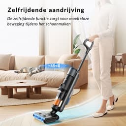 Horniture - LARESAR M3 Steelstofzuiger Draadloos - Nat-Droog Elektrische Dweil met Zelfreiniging - Edge Cleaning - HEPA Filter - 3 Slimme Modus Instellingen - Voor Alle Vloertypes — thumbnail 11