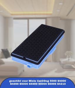 2x Actief HEPA Filter SF-AH 50 voor Miele Stofzuiger Cat&Dog 5000 S4000 S4999 S5000 S5999 S6000 S6999 S4210 Stofzuigers, Compact C1 C2 Complete C2 C3-2x Air Clean Filter, 2x Motorfilters — thumbnail 4