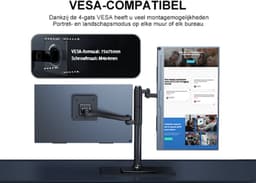 UPERFECT T03 15.6" FHD Portable Monitor 1080P IPS 60Hz Draagbaar monitor with Dual USB-C/HDMI & Speakers, for Laptop/Switch/MacBook (VESA Mount + Leather Case) — thumbnail 3