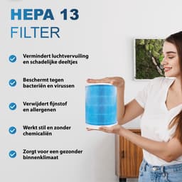 Aironex Luchtreiniger met Hepa Filter – Tegen Allergie & Hooikoorts - HEPA 13 + Ionisator – CADR 365 m³/u – 55 m² – Stil – Luchtkwaliteitsindicator - Air Purifier -Luchtreinigers — thumbnail 7