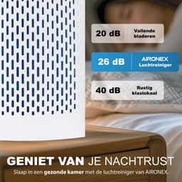 Aironex Luchtreiniger met Hepa Filter – Tegen Allergie & Hooikoorts - HEPA 13 + Ionisator – CADR 365 m³/u – 55 m² – Stil – Luchtkwaliteitsindicator - Air Purifier -Luchtreinigers — thumbnail 12