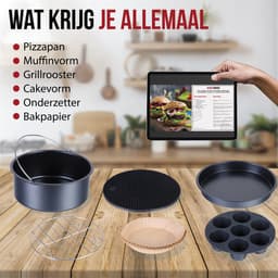 DistinQ Heteluchtfriteuse Airfryer accessoires Set Universeel - Ook geschikt voor Airfryer XL en XXL - ⌀ 20 cm — thumbnail 5