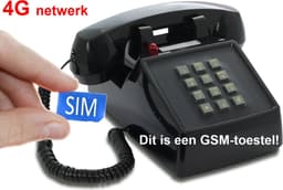 OPIS Push-Me-Fon 4G MOBILE - Retro telefoon voor het 4G mobiele netwerk (SIM-kaart) - zwart — thumbnail 1