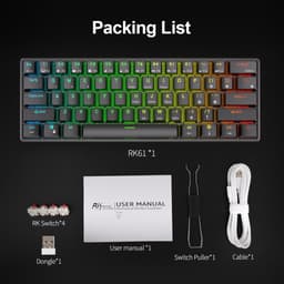 Royal Kludge RK61 - Mechanisch Gaming Toetsenbord - Draadloos - Ergonomisch - RGB - Red Switch — thumbnail 8