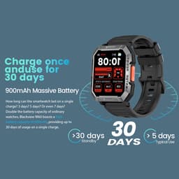 Blackview W60 Smartwatch voor heren - fitnesshorloge met telefoonfunctie (bellen/ontvangen) - kompas - IP68 waterdicht - sporthorloge met 100+ sportmodi - hartslag- en slaapmonitor - stappenteller - geschikt voor Android en iOS - Grijs — thumbnail 10