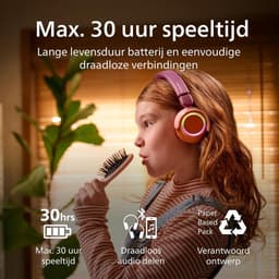PHILIPS TAK4200MP 4200-serie On Ear draadloze opvouwbare hoofdtelefoon voor kinderen - 45 uur afspeeltijd, beperkt volume, Audio delen, laadkabel meegeleverd - Ambiant verlichting - Magenta Paars — thumbnail 12