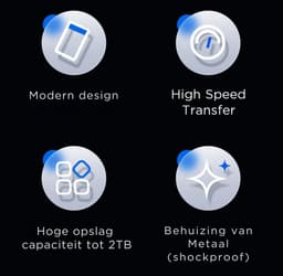Dutch Wanted Draagbare HHD Externe Harde Schijf - 2TB Opslag - Snelle writing speed - Plug and play - Portable storage - Opslag extern pc of laptop - USB 3.2 - Snelle Harde schijf expansion — thumbnail 2