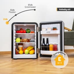 TZS First Austria Mini koelkast - Minibar - 40 liter - Vrijstaand - Volledig stil 22dB - Retro - Zwart — thumbnail 6