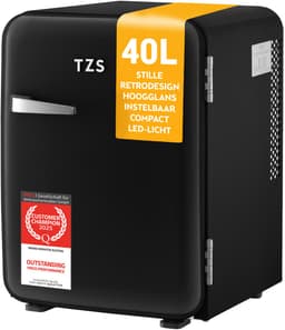 TZS First Austria Mini koelkast - Minibar - 40 liter - Vrijstaand - Volledig stil 22dB - Retro - Zwart — thumbnail 7